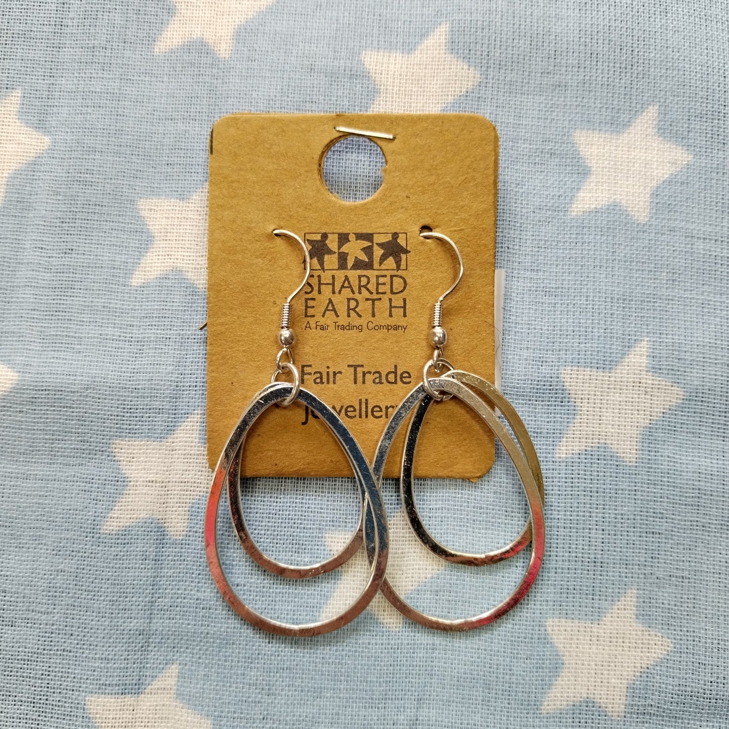 Metal Oval Hoop Droplet Earrings