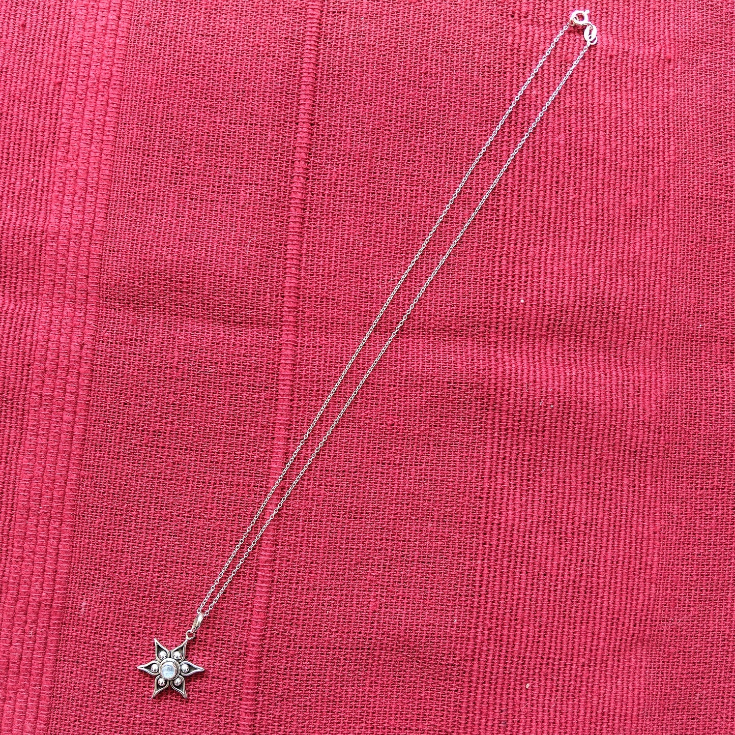 925 Sterling Silver Star & Moonstone Necklace Pendant