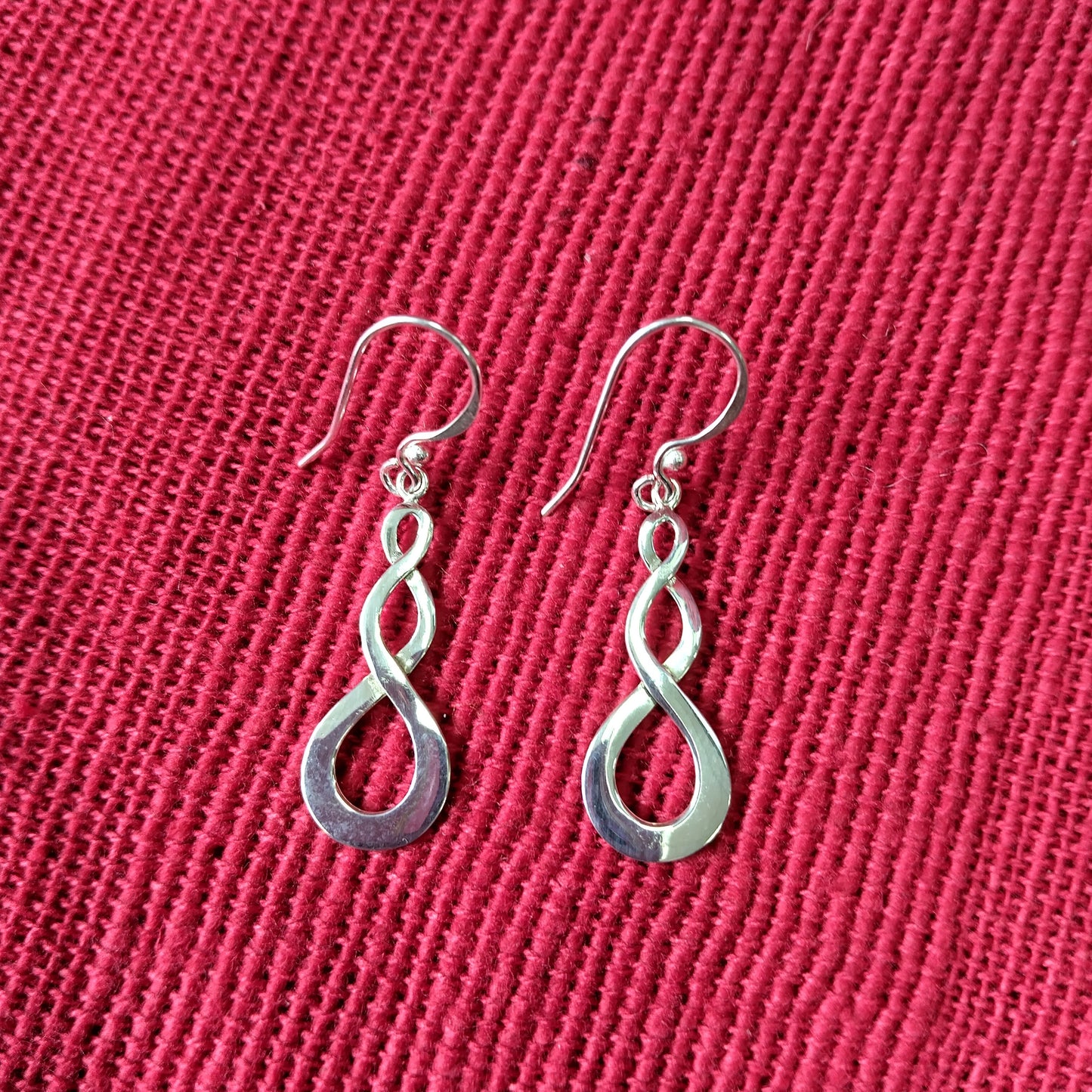 925 Sterling Silver Double Twist Drop Earrings