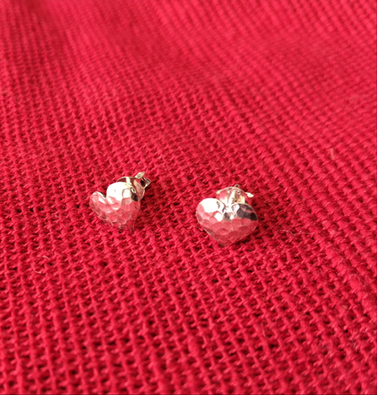 925 Sterling Silver Heart Stud Earrings