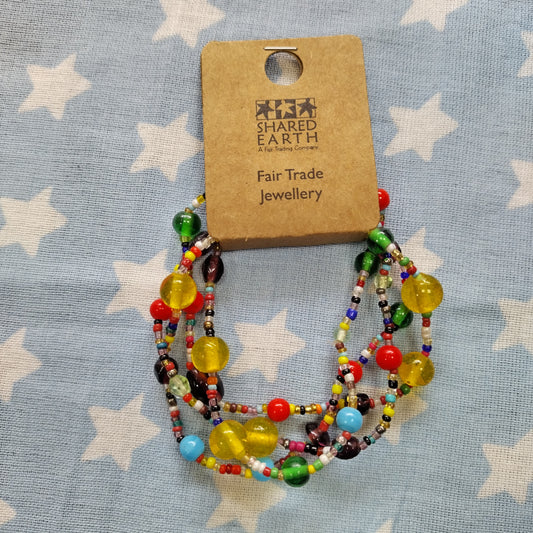 Multicoloured Glass Bead Bracelet