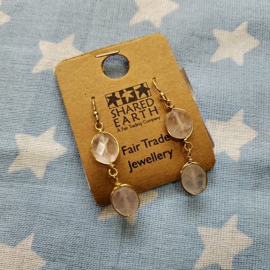 Rose Quartz Droplet Earrings
