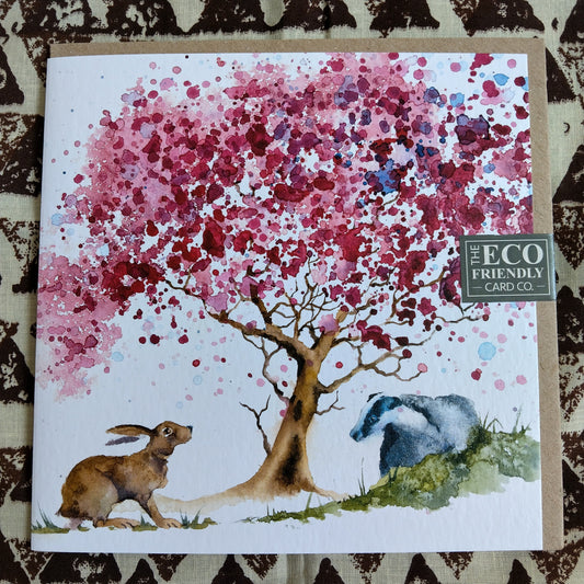 The Eco-Friendly Card Co 'Cherry Blossom' Greetings Card - Blank