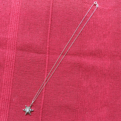 925 Sterling Silver Star & Moonstone Necklace Pendant