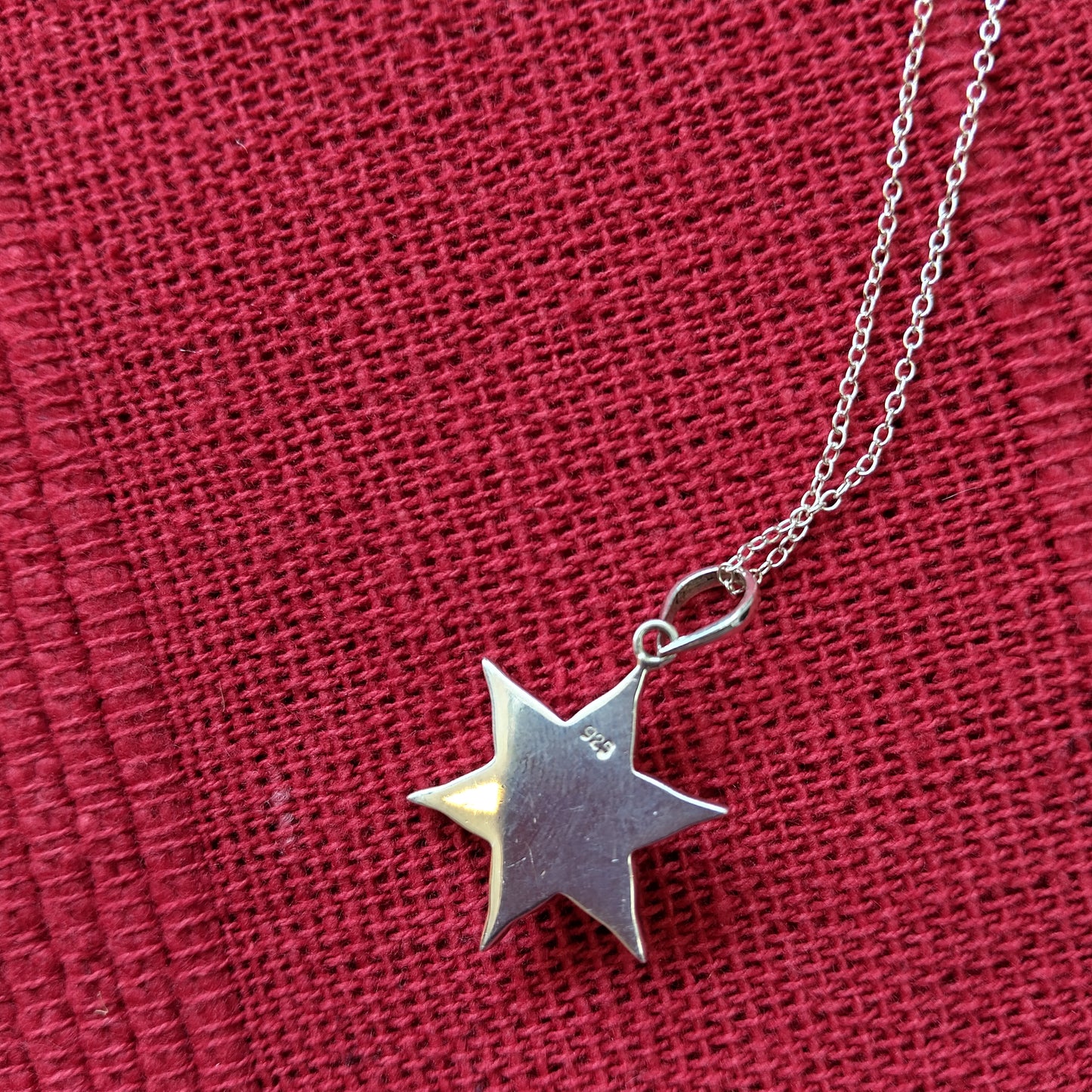 925 Sterling Silver Star & Moonstone Necklace Pendant