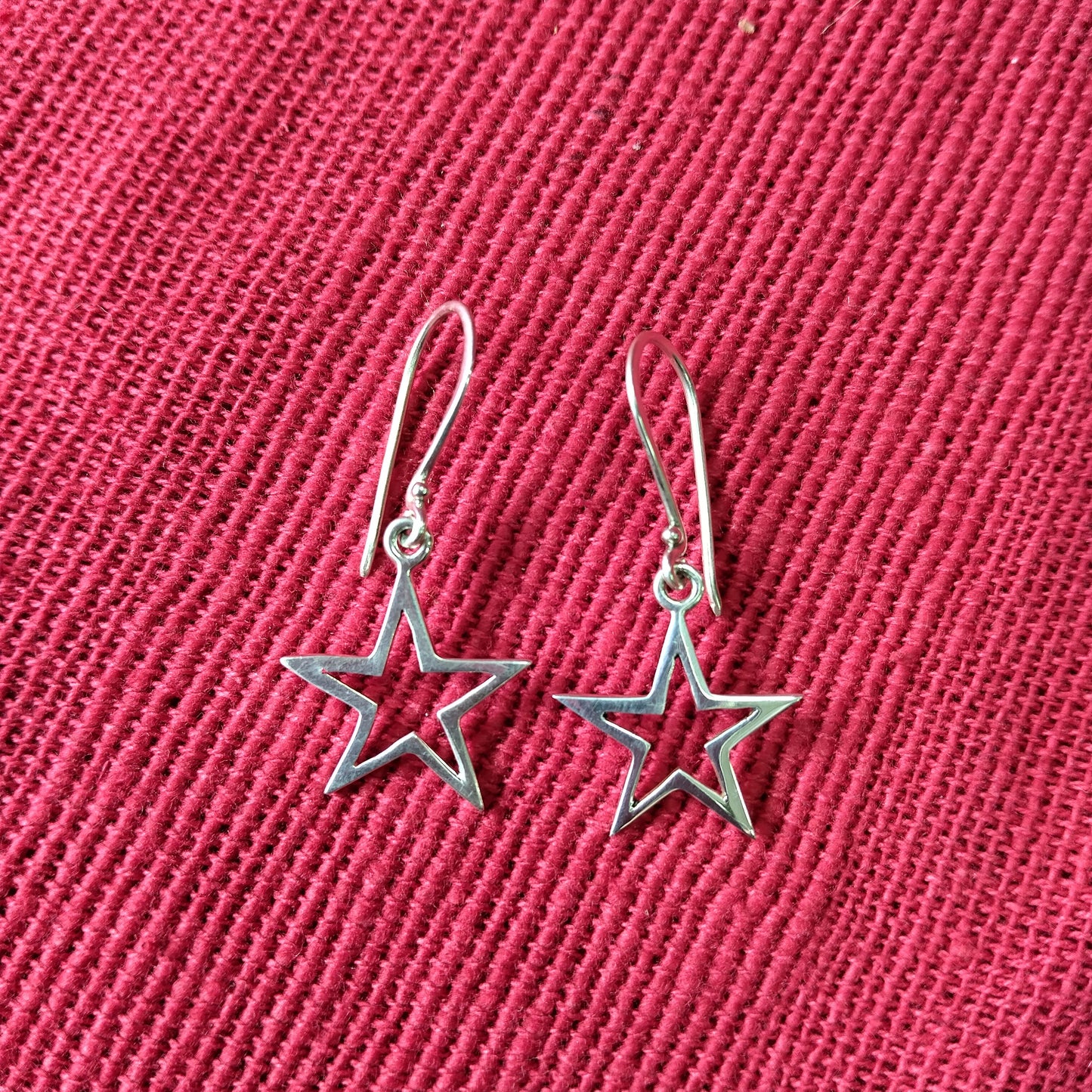 925 Sterling Silver Star Drop Earrings