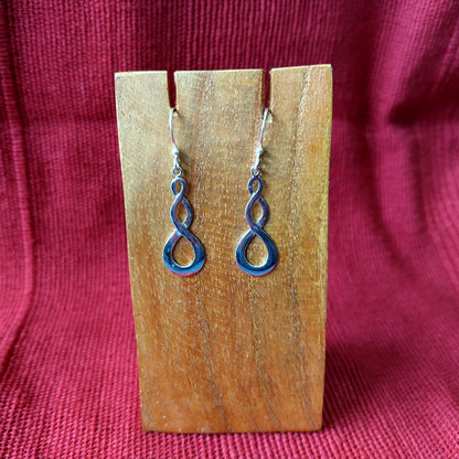 925 Sterling Silver Double Twist Drop Earrings