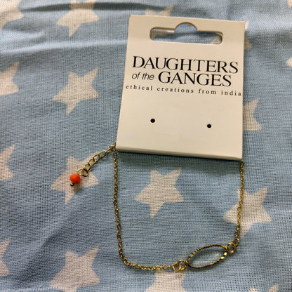 Daughters of The Ganges Oval & Bead Fine Link Bracelet
