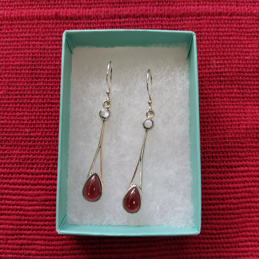 925 Sterling Silver Split Stem Gemstone Earrings