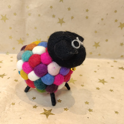 Felt Multicoloured Sheep