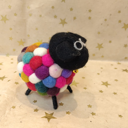 Felt Multicoloured Sheep