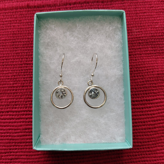925 Sterling Silver Gemstone Spiral Earrings